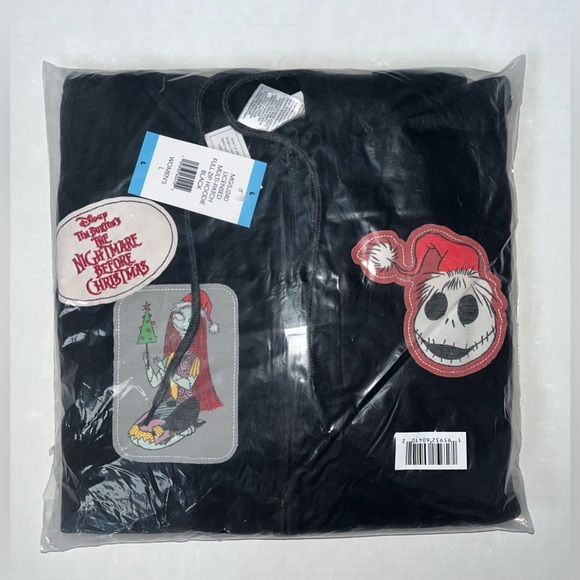 The Nightmare Before Christmas Women's Black Patch Full Zip Hoodie - Large NEW - Picture 2 of 3